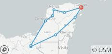 México: Tulum, Kohunlich, Chicanná, Becán, Misol-Há, Palenque, Campeche, Edzná, Uxmal, Mérida, Chichén Itzá - 5 Tage - 10 Destinationen
