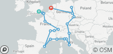 Escapade européenne (Standard, Hiver, Départ Londres) - 19 destinations