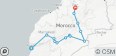 Viaje Privado de Lujo de Agadir a Fez pasando por Marrakech, Ouarzazate y el Desierto en 5 Días - 13 destinos