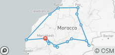 Circuit privé de luxe de 11 jours vers les villes impériales et le désert de Merzouga au départ de Marrakech - 17 destinations