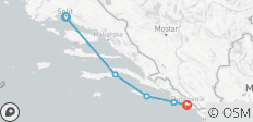 Cruise Split naar Dubrovnik Express - 4 dagen - 5 bestemmingen