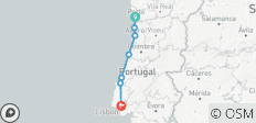 Excursión autoguiada en bicicleta de Oporto a Lisboa Premium - 7 destinos
