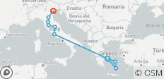 Griechenland & Italien Tour von Athen, Mykonos und Santorin nach Rom und Venedig mit 2 Flügen inklusive - 10 Destinationen