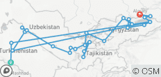 Circuit de découverte des 5 Stans d\'Achgabat à Almaty - 28 destinations