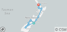 Nouvelle-Zélande à découvert (vers le nord) (34 destinations) - 17 destinations
