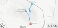 Ascensión al Kilimanjaro-Ruta del Rongai 6 Días 5 Noches - 6 destinos