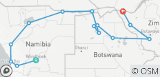 Namibie, Botswana et Zimbabwe \"Des dunes aux chutes\". - 14 destinations