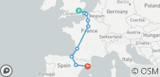 Londen naar Barcelona Quest (Standaard, Zomer (tot maart \'27), Start Londen, Klassiek) - 9 bestemmingen