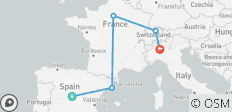 Grand voyage ferroviaire de 16 jours : Espagne, France, Suisse et Italie - 5 destinations