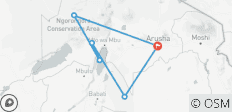 Safari clásico de 3 días por el norte de Tanzania - 6 destinos