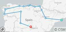 Barcelona, Santiago & Madrid - 8 days - 14 destinations