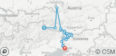 Bicicleta de carreras Dolomitas - Trieste (8 días) - 20 destinos