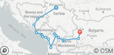 Balkan Odyssee: 8 Länder in 12 Tage - Serbien, Bosnien & Herzegowina, Kroatien, Montenegro, Kosovo, Albanien, Nordmazedonien & Bulgarien - 18 Destinationen