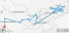 Circuit de 22 jours en groupe sur la route de la soie des cinq Stans - 22 destinations