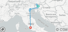 Grandes lignes de l\'Italie et de la Slovénie (2027) (de Ljubljana à Rome, 2027) - 8 destinations