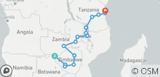Von Victoria Falls nach Stone Town (16 Destinationen) - 16 Destinationen