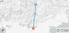 Piste cyclable de l\'Adige de MERAN à VERONA - Intermezzo (5 jours) - 4 destinations