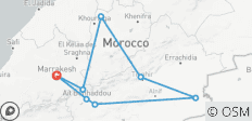 Circuit de 5 jours dans le désert du Sahara au Maroc depuis Marrakech - 8 destinations