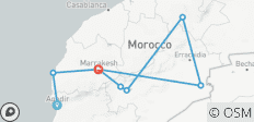 Excursión de 7 días de Agadir al Desierto de Merzouga vía Essaouira y Marrakech - 8 destinos