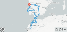Porto to Marrakech Loop - 18 days - 30 destinations