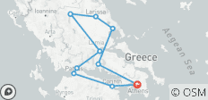Small 9-day discovery tour Central Greece from Athens. Explore the main attractions. Incredible UNESCO sites, , as well as old towns, seaside cities, architecture, history, nature, and delicious cuisine. - 11 destinations