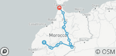 7-tägige Reise nach Tanger über Chefchaouen & Wüste ab Marrakesch - 17 Destinationen