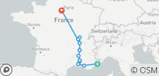 Bourgogne et Provence avec 2 nuits sur la Côte d\'Azur et 2 nuits à Paris pour les amateurs de vin (vers le nord) 2027 - 13 destinations
