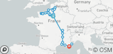 Grand France avec 2 nuits sur la Côte d\'Azur Croisière Mémoire et Histoire de la Seconde Guerre mondiale (vers le sud) - 35 destinations