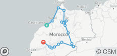 10 Tage Privatreise von Casablanca nach Casablanca, Chefchaouen, Fes, durch die Wüste Sahara - 19 Destinationen