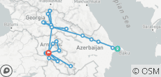 15 jours - Circuit privé dans le Caucase - Azerbaïdjan, Géorgie et Arménie - 30 destinations