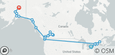 Este de Canadá, Rocosas y Alaska por mar y tierra Toronto → Fairbanks (2027) - 33 destinos