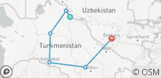 Explora Turkmenistán en cuatro días De Darvaza a Ashgabat - 6 destinos
