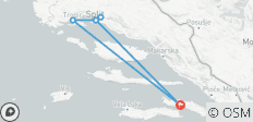 Desde Orebic: Ruta de 3 días por Dalmacia Central. Destinos imprescindibles de la costa adriática. Visita Split, Trogir, Klis y Solin. Sitios de la UNESCO. Multitud de ciudades antiguas, historia, arquitectura y cultura. Disfruta de la naturaleza, l… - 6 destinos