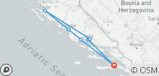 Ab Orebic: Mittel- und Norddalmatien 5-tägige Tour. Erstklassige Ziele an der Adriaküste. Besuchen Sie Zadar, Sibenik, Split, Trogir, Klis und Solin. UNESCO-Stätten. Jede Menge alte Städte, Geschichte, Architektur und Natur. Lebendige Szene. Spitzen… - 7 Destinationen