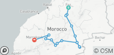 Vanuit Fez: 10-daagse privé-avontuurlijke rondreis door de Marokkaanse bergen en de woestijn van Merzouga - 16 bestemmingen