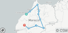 Circuit de 8 jours de Casablanca à Marrakech via les villes impériales et les dunes du désert avec randonnée chamelière - 11 destinations