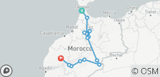 8-Day Tour Route from Tangier via Fez, Desert, and Ending in Marrakech - 14 destinations