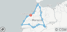 DEPUIS CASABLANCA : 14 jours Aller-retour : Villes impériales - Kasbahs - Désert - Montagnes - Côte - 21 destinations