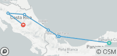 Panama et Costa Rica : côtes caribéennes, forêts tropicales et volcans (plusieurs districts) - 8 destinations