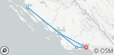 Au départ de Split : Circuit de 3 jours en Dalmatie centrale. La première région côtière de l\'Adriatique. Visitez Sibenik, Trogir et Zadar. Sites de l\'UNESCO. Des destinations côtières époustouflantes. Nombreuses villes anciennes, histoire, architec… - 6 destinations