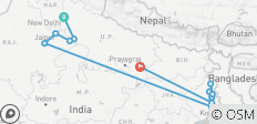 Golden Triangle, Kolkata, Varanasi and Lower Ganges Cruise Delhi → Varanasi (2027) - 13 destinations
