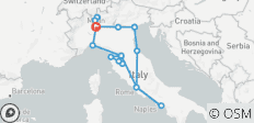 14 Days by Train Across Italy: Milan, Venice, Rimini, Rome, Florence & Genoa - 19 destinations