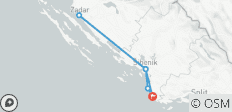 From Rogoznica: Central Dalmatia 3-day Tour. Top Adriatic coastal destinations! Visit Zadar, Sibenik, Split, and Our Lady of Loreto Lookout! UNESCO sites and ancient walled cities. Plenty of nature, history, Venetian architecture, and stunning views! - 6 destinations