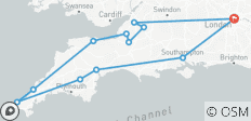 England car rental tour: Jurassic Coast & Cornwall - 12 destinations