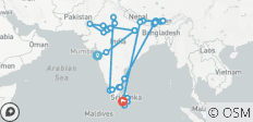 Ongelooflijk India met Nepal, Bhutan & Sri Lanka ervaring - 87 bestemmingen
