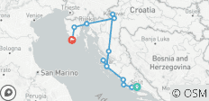 Von Split nach Pula. Nord- und Mitteldalmatien + Istrien: 9-tägige Tour. Die besten Reiseziele an der Adria! Zadar, Sibenik, Split, Trogir und mehr! UNESCO-Stätten. Antike ummauerte Städte. Jede Menge Natur, Geschichte und venezianische Architektur!… - 13 Destinationen