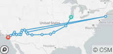 Chicago, Oklahoma to Las Vegas - 15 days - 22 destinations