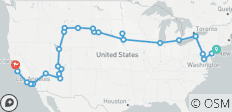 New York to San Francisco - 20 days - 32 destinations