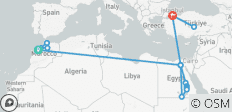 Empires & Enchantment( Morocco- Egypt - turkey )Kingdoms, Pharaohs & Sultans / international flights included - 17 destinations