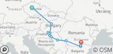 Balkan Adventure with Prague Prague → Bucharest (2028) - 12 destinations